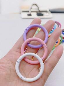 Pengait Jepit Pegas Cincin O Logam Warna-warni 33mm, Klip Gantungan Kunci Carabiner Bulat yang Dapat Dibuka, Konektor Perhiasan DIY Rantai Anjing, Cincin Pengganti Paduan Macaron Warna-warni 33mm Cocok untuk Berbagai Boneka, Gesper Cincin Logam yang Dapat Dibuka - Warna campuran - View 5