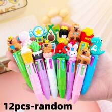 45pcs Random Cute Cartoon 4-Color Retractable Ballpoint Pens, 0.7mm Tip Mini Multi-Color Click Pens, Kawaii Multi-Function Writing Pens, Suitable For Note-Taking, Student Office Supplies, Back To School Gift And School Supplies - 8pcs-macaron - View 6