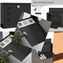 Wall Mounted Letterbox, Weatherproof Post Box, Modern Mailbox With 2 Keys And Viewing Windows, Easy To Install - T0001-01-6626 - View 5