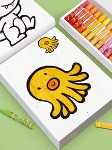 32-Page Children's Coloring Book, Suitable For Children 3 Years And Older; This Is An Interactive Drawing Book With Various Animal, Vegetable, Vehicle Patterns, Suitable For Boys And Girls. Also Perfect For Back To School Season, Birthday Gifts, Classroom Rewards. - Multicolor - View 7