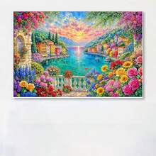 1PC DIY 5D Diamond Painting Kit Water City Pattern - Round Full Diamond Art Mosaic Craft, Home Wall Decor, Frameless - No Frame - View 2