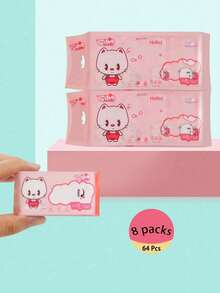 1pc Ultra Mini Cartoon Pattern Wet Wipes Portable Pack, Suitable For Daily Cleaning (For Item Cleaning, Not For Body Cleaning) - Multicolor - View 3