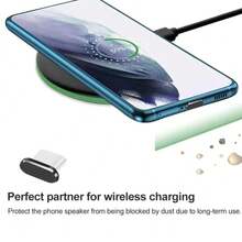 2合1防塵配件組，耐用金屬 USB-C 防塵塞與透氣揚聲器網貼，阻擋灰塵與棉絮，適用於 iPhone 15 16 17 Pro Max Type-C 接口手機 - 彩色 - 查看 9