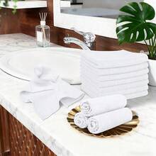 Orighty Wash Cloths, 10 Pack Face Towels, Soft Quick-Drying Washcloths, Multi-Purpose Microfiber Face Cloths For Bathroom, Gym, Spa, Hotel, Travel, 115"X115", White - White - View 8