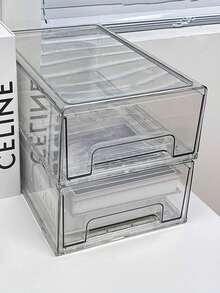 1/2/5pcs Desktop Storage Box Transparent Cosmetic Stationery Jewelry Bathroom Organizer Drawer-Style Multi-Layer Plastic Organizer Box Refrigerator Drawer-Style Storage Organizer Modern Housewife Ice Storage Box Drawer Freezer Fresh-Keeping Box - Clear - View 13