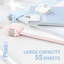Cute Pastel Multi-Functional Mini Clip With Standable Handle, 55 Sheets Large Capacity Paper Binder Clip, Aesthetic Suspendable Memo Holder & Test Paper Stationery Organizer Student Document Folder Paper Clip Office Book Clip Card Clip Binder Clips Bulldog Clips Back To School - Sets - View 4