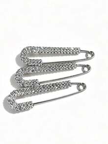 Shiny Rhinestone Safety Pin - Multicolor - View 8