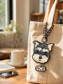 1 Peça Chaveiro de Contas Perler Personalizado para Animais de Estimação, Pingente de Animal de Estimação Personalizado, Desenhe a Etiqueta de Nome de Contas Perler do seu Animal de Estimação, Foto e Nome Personalizados, Combine Livremente o Design de Cores, Acessório DIY, Adequado para Bolsas, Mochilas, Decoração de Carro, Etiquetas de Bagagem, Presentes de Festa de Aniversário - Multicolorido - Visão 6