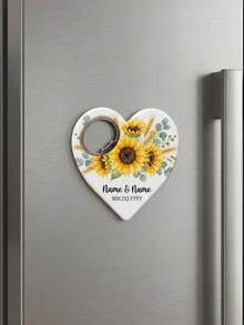 1pc Customized Heart-Shaped Magnetic Bottle Opener Fridge Magnet - Wedding Guest Souvenir, Engagement Party Commemorative Gift, Anniversary Gift, Wedding Room Fridge Decoration. - Multicolor - View 18