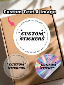 1-480 Buah Stiker Logo Kustom Tahan Air Bulat, Label Personalisasi, Stiker Ucapan Terima Kasih Transparan Holografik Vinyl untuk Bisnis, Perlengkapan Usaha Kecil - MultiWarna - View 1