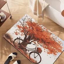 1pc, Bicycle Maple Leaf Pattern Printed Diatomaceous Earth Kitchen Mat, Absorbent Kitchen Floor Mat, Kitchen Rug, Sink Front Mat, Suitable For Kitchen, Bathroom, Entryway, Hallway, Laundry Room And Home Decor - Multicolor - View 4