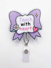 1pc Custom Teacher Name Badge Reel & ID Card Holder Set,Staff Luggage Tag Combo,Teacher Appreciation Gift,Back To School,Retractable Name Tag Clip - Multicolor - View 8