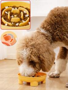 1PC Slow Feeding Bowl, 4 Legs Anti-Tip, Non-Slip Base, PP Material, Raised Obstacle Design To Prevent Choking, Reduce Bloating, Suitable For Small And Medium Dogs And Cats, Neck Friendly, Easy To Clean, Durable, Stable, Home Use - 500ml - View 1
