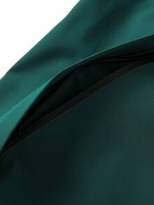 Women's Spring/Autumn Hooded Jacket Plus Size - Dark Green - View 6