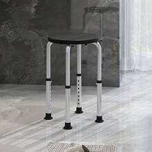 Shower Chair, Height Adjustable Aluminium Shower Stool With Non-Slip Feet For Disabled, Elderly, Black - T0001-01-2216 - View 4
