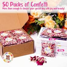 50 Pack Natural Dried Rose Begonia Petal Confetti For Wedding Send Off Romantic Decor - Floral - View 2