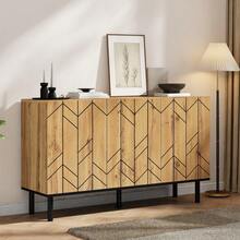 Sideboard Natural Made Of Wood For Dining Room And Living Room - 自然的 - 查看 1