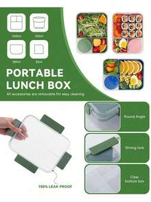 Schiscetta, Bento Box 1600ml Grande Capacità Doppia Strato in Plastica, Scatola per Toast, Schiscetta con Scomparti, Scatola per Sandwich Grande Capacità, Scatola per Conservazione Fresca, Microonde, Multifunzionale, Forniture da Cucina, Forniture per Studenti - Multicolore - Visualizzare 7