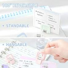 Cute Pastel Multi-Functional Mini Clip With Standable Handle, 55 Sheets Large Capacity Paper Binder Clip, Aesthetic Suspendable Memo Holder & Test Paper Stationery Organizer Student Document Folder Paper Clip Office Book Clip Card Clip Binder Clips Bulldog Clips Back To School - Sets - View 8