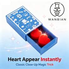 Classic Sponge Heart Magic Box, Empty Drawer Turns Into Red Heart Magic Party Prank And Street Magic, Valentine's Day Couple Confession Gadget, Magic Heart Box Trick, Romantic Heart Illusion Magic Toy - Multicolor - View 3