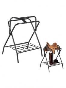 Folding Saddle Rack 28 X 19 X 37. 5 In Freestanding Horse Saddle Stand Portable Horse Blanket Holder Heavy Duty Steel Saddle Rack For English And Western Saddles Tack Storage Black - 28 X 19 X 37.5 In - View 9