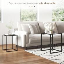 HOMCOM Nesting Tables Set Of 2, Side End Table With Tempered Glass Top And Steel Frame For Living Room, Bedroom, Black - T0001-01-8182 - View 7