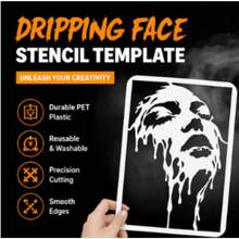 Melted Facial Features Stencils, 11.7x8.3Inch Woman Face Painting Stencils Artistic Face Stencil PET Human Themes PET Template For Painting On Wood Floor Tile Wall DIY - 1pc - View 3