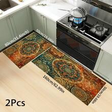 1pc Bohemian Style Printed Pattern Long Runner Rug, Home Floor Mat, Door Entryway Mat, Indoor Entrance Mat, Bedroom Bedside Mat, Kitchen Mat, Kitchen Runner, Suitable For Living Room, Laundry Room, Bathroom - Multicolor - View 8