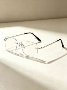 1 par de gafas de lente lisa exquisitas y encantadoras de moda para mujer, adecuadas para fiestas, viajes, festivales de música electrónica, estilo deportivo, conducir, atuendos de vacaciones, accesorio de moda encantador - Gris transparente que cambia de color - Ver 9