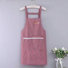 1/2pcs Women's Plaid Apron, With Pockets Oil-Proof Kitchen Apron, Wide Strap Comfortable Cooking Apron, Embroidered Server Apron, Easy To Clean Waterproof Housework Apron, Catering Service Apron, Home Decor Cooking Apron, Polyester Stain-Resistant, Cooking Apron, Suitable For Home, Restaurant, Craft, Gardening, BBQ, School, Cafe And Other Occasions, Unisex, Multiple Colors Available - Multicolor - View 12