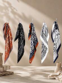 Unisex Hip Hop Small Scarf, Multi-Functional Silk Texture Headscarf Neck Scarf, Suitable For Street Dance, European And American Style - Multicolor - View 2