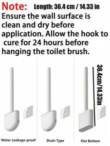 Toilet Brush, Silicone Toilet Brush Doesn't Damage Toilet, No-Drill Wall-Mounted Base Bracket, Compact Size Convenient For Storage And Organization, Wall-Mounted Toilet Brush Anti-Rolling Anti-Drip Design, Suitable For RVs, Travel Trailers And Camping Vehicles - Multiple Styles - View 7