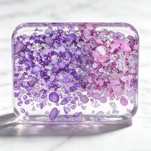 50g/10 Colors Crushed Glass Decorative Set - Asymmetrical Shapes, Two Selected Color Schemes, Suitable For Crafts Decoration, Resin Art, Aquarium Landscaping, Vase Arrangement, And DIY Enthusiasts, Stunning Visual Effect (No Box) - A - View 5