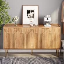 Modern Sideboard White With Adjustable Shelves - Natural - View 6