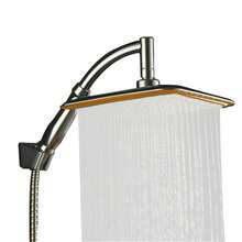 1pc 9 Inch Fixed Shower Head, Water-Saving Pressurized Rotating Rain Shower Head For Bathroom, Durable ABS Plastic Material, Plated, With Shower Extension Arm Handheld Shower Head, Modern Fashion Bathroom Accessory, Holiday Gift - 1 SHOWER HEAD - View 2