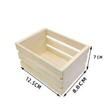 2/4/6 piezas Cajas de madera rústicas en miniatura, cajas de almacenamiento de madera sin terminar, adecuadas para manualidades DIY, cocina, oficina, dormitorio, armario, decoración rústica - Multicolor - Ver 8