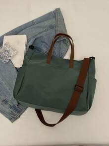 Retro Classic And Popular, Fashionable, Casual And Simple High-Quality Handbag, Suitable For Commuting To Work, Students, Classes, And Daily Shopping - Green - View 8