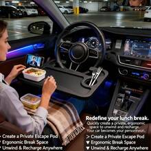 Portable Car Steering Wheel Table - Car Tabletop, Thickened Material, Sturdy And Non-Slip, Durable Multi-Functional Dining Workbench, Suitable For Laptop And Car Use, Durable Plastic Material, Steering Wheel Tray, Easy To Clean|General Motors - Black [Steering Wheel Tray] - View 9