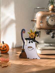 1pc Ghost Desktop Stand, Fun Cartoon Halloween Themed Decor, Suitable For Bar Counter Layered Tray Tabletop Display, Cafe Holiday Atmosphere Decoration, Window Halloween Themed Backdrop, Halloween Holiday Atmosphere Decoration, Afternoon Tea Party Tabletop Decor, Themed Photography Backdrop Prop, Cute Quirky Style Scene Matching Accessory, Holiday Atmosphere Countertop Decoration, Ghost Coffee Creative Halloween Decor Craft - B - View 8