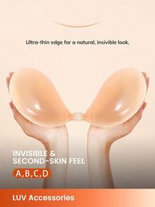Backless Push Up Strapless Sticky Invisible Silicone Adhesive Bra-Ultra-Thin Nipple Cover Wedding Bra Women's Summer Invisible Breast Petals, Strapless Bra/Sleeve Dress Invisible Seamless Waterproof, Push-Up Bra/Sleeve Dress Small Breast Petals For - Silicone Round Cup - View 1