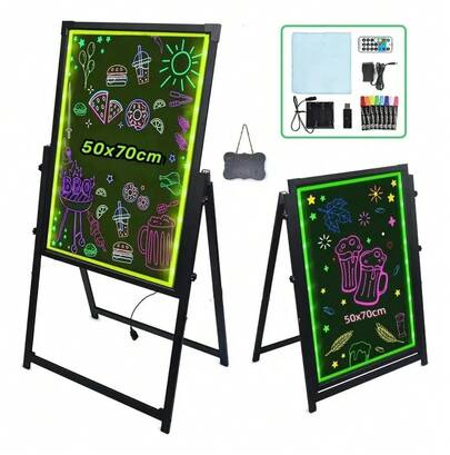 Letreros Luminosos Personalizados 50x70cm Letrero Led Negro