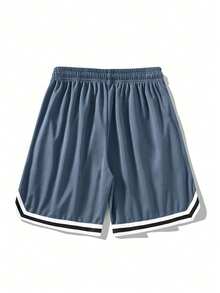 [3pcs Random]Teen Boys Casual Comfortable Fashion Versatile College Style Striped Patchwork Shorts - Multicolor - View 2