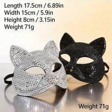 2 Styles Rhinestone Mask Halloween Party Fashion Mask, Party Costume, Ball Mask, Party Supplies, - Multicolor - View 7