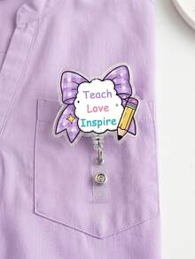 1pc Custom Behavior Analyst Badge Reel & ID Card Holder,Therapy Staff Luggage Tag Set,Special Education Teacher Gift,ABA Therapist School ID Accessory - Multicolor - View 7