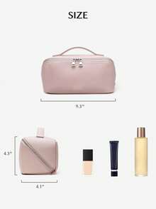 1 Stück PU-Leder Wickeltasche, Wickelaufbewahrungstasche für Mama und Papa, flache offene Make-up-Tasche, Kosmetiktasche für Jungen und Mädchen, Schulanfang, Baby-Essential - Verschiedenfarbig - Übersicht 9