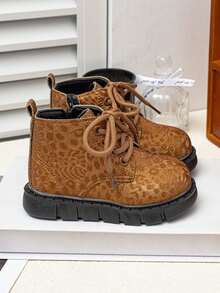 Unisex Kids High-Top Ankle Boots, Soft Sole Anti-Slip Single-Layer Lining Fashionable Comfortable Ankle Boots - Khaki - View 6