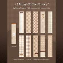 JotBox 50pcs Caramel Manual Vintage Gird Landscape Memo Pad Creative DIY Junk Journal Material Page Collage Scrapbooking - Caramel Manual - View 15