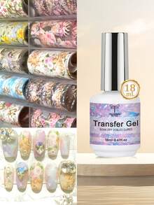 COLOURSMILE 18ML 星空箔轉印凝膠，強力黏著美甲箔貼，LED燈照膠美甲護理凝膠 - 無色 - 查看 6