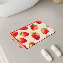 1pc Strawberry Pattern Diatom Mud Kitchen Mat, Absorbent Kitchen Floor Mat, Kitchen Rug, Sink Front Mat, Suitable For Kitchen, Bathroom, Entryway, Hallway, Laundry Room And Home Decor - Multicolor - View 14