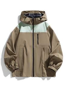 Women's Spring/Autumn Windproof Hooded Jacket Plus Size - Green - View 3